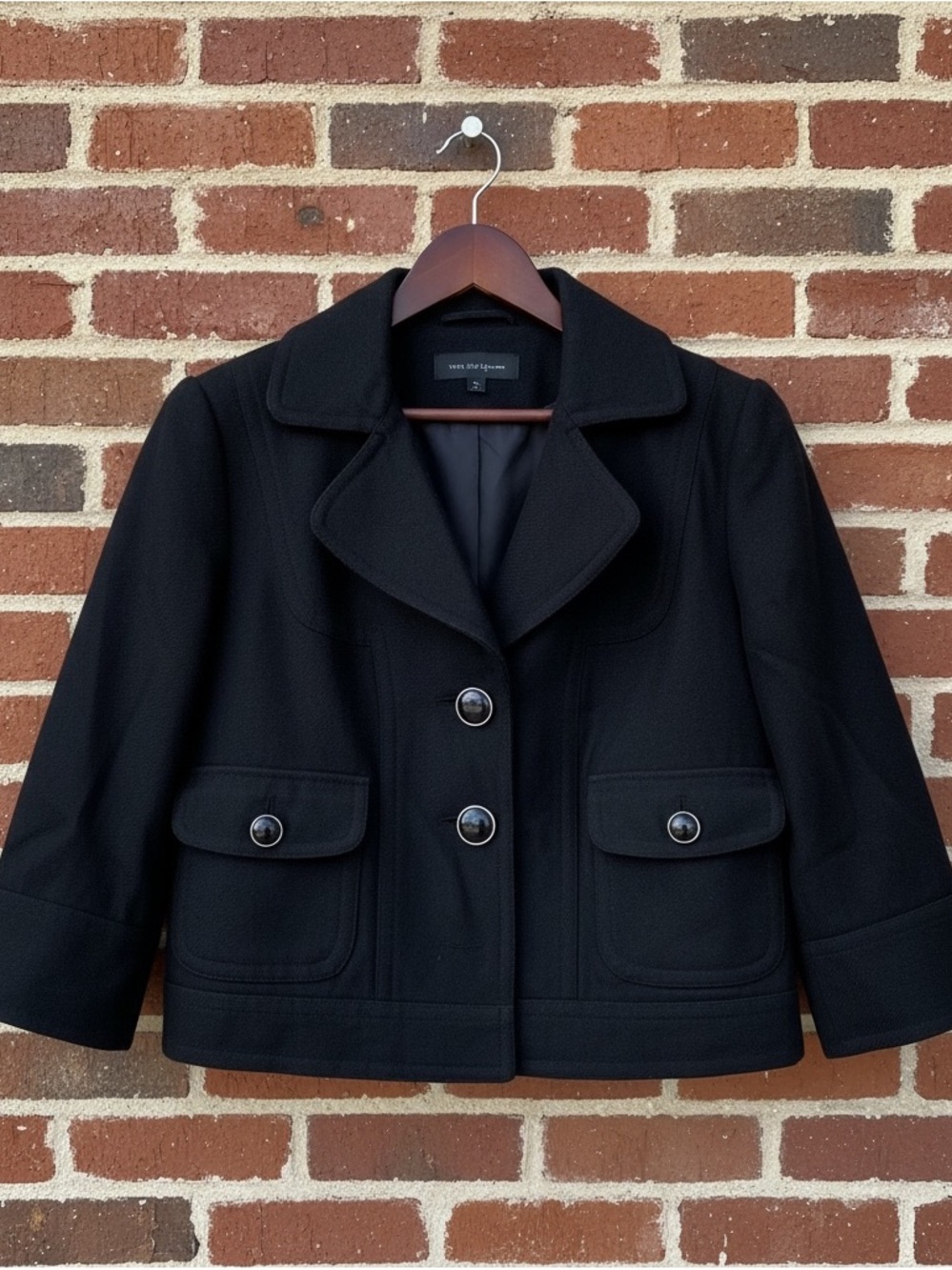 Nygard Collection Black Textured Short Jacket Size 14